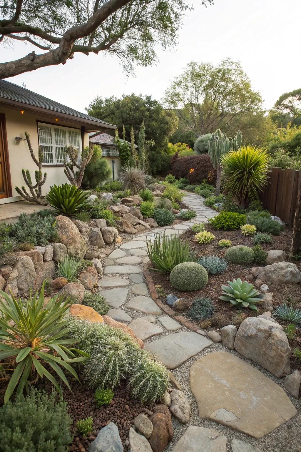 Rock sanctuaries introduce a hint of natural sophistication to your backyard easement.