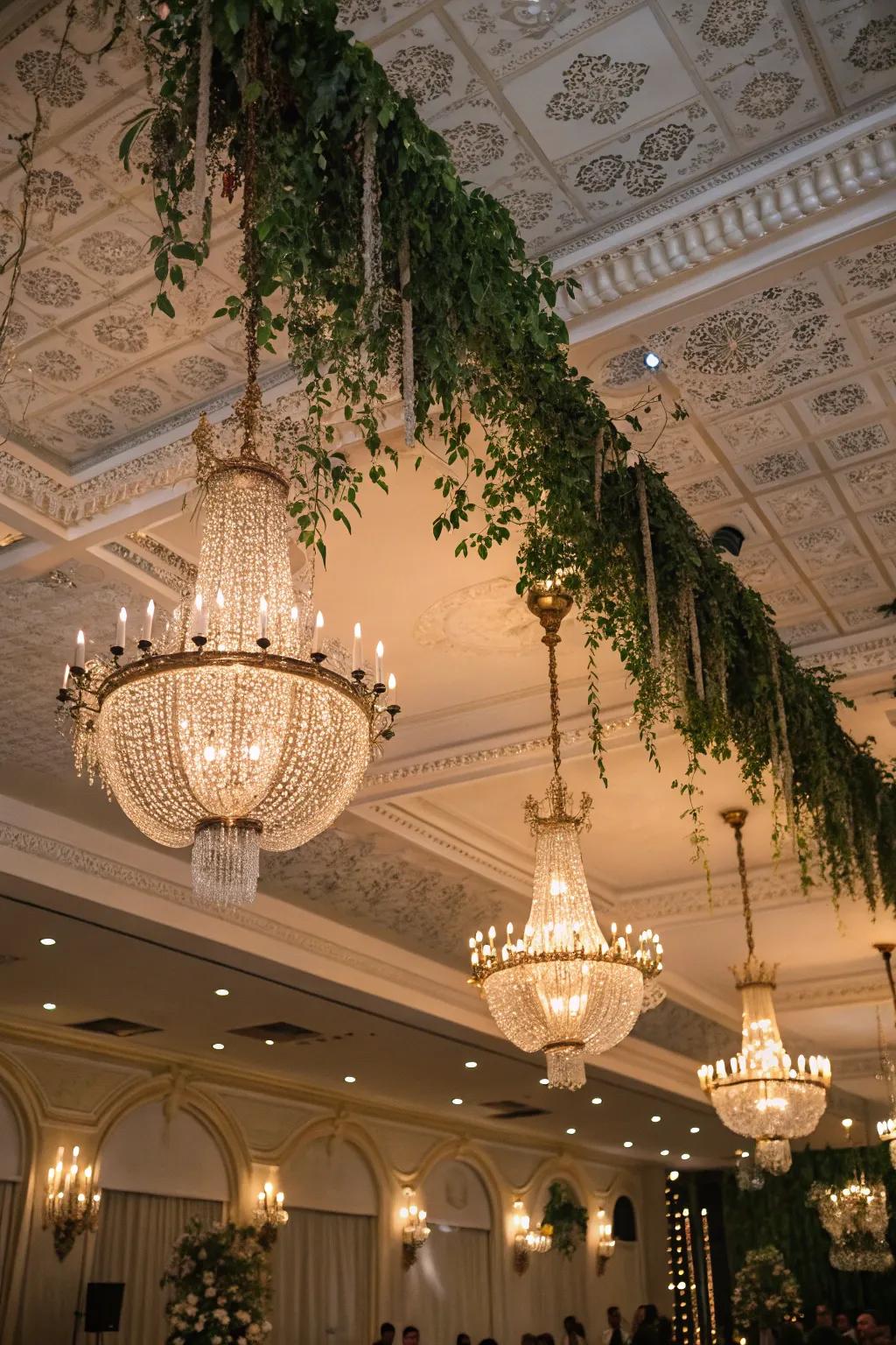 Enhance your ballroom with lavish ceiling masterpieces.
