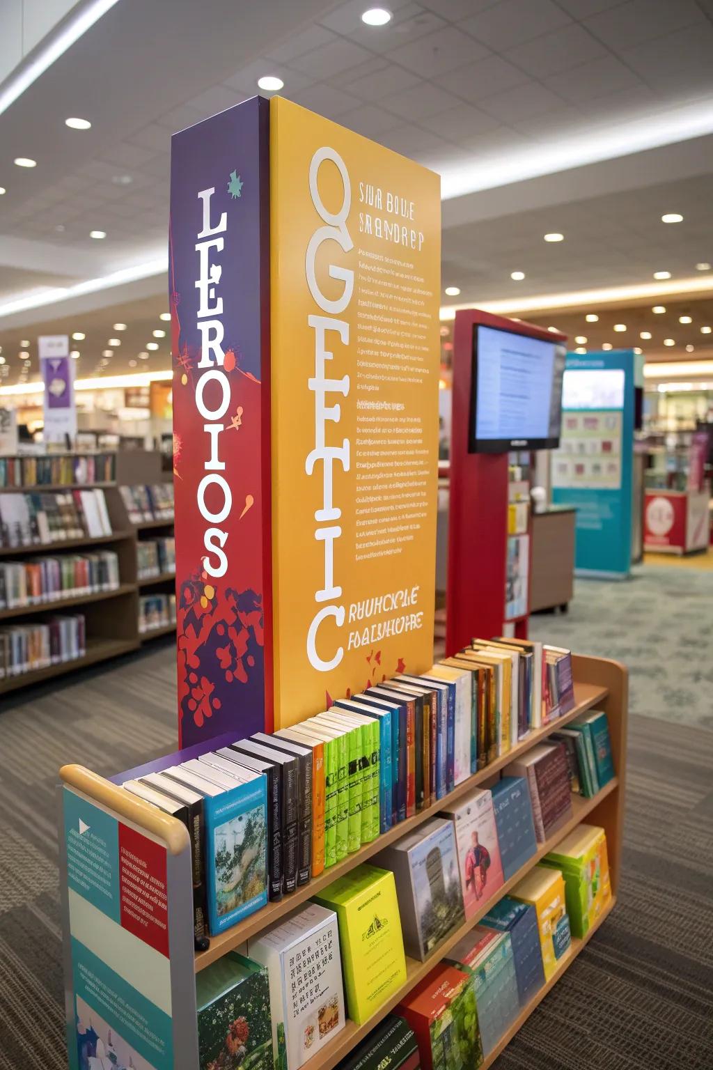 Interactive signage that uses questions to get readers involved.