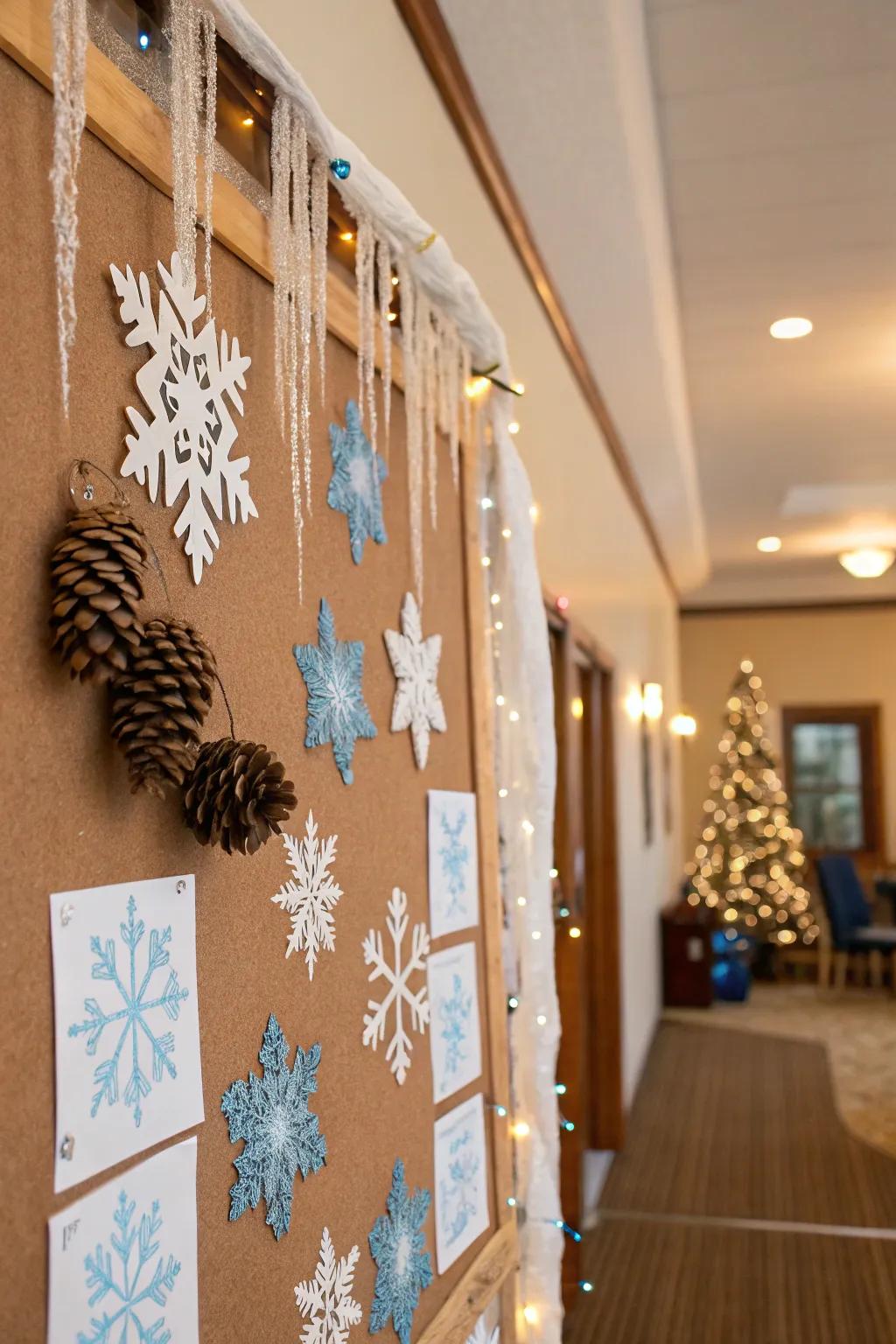 Bring a snowy wonderland to life with your bulletin board.