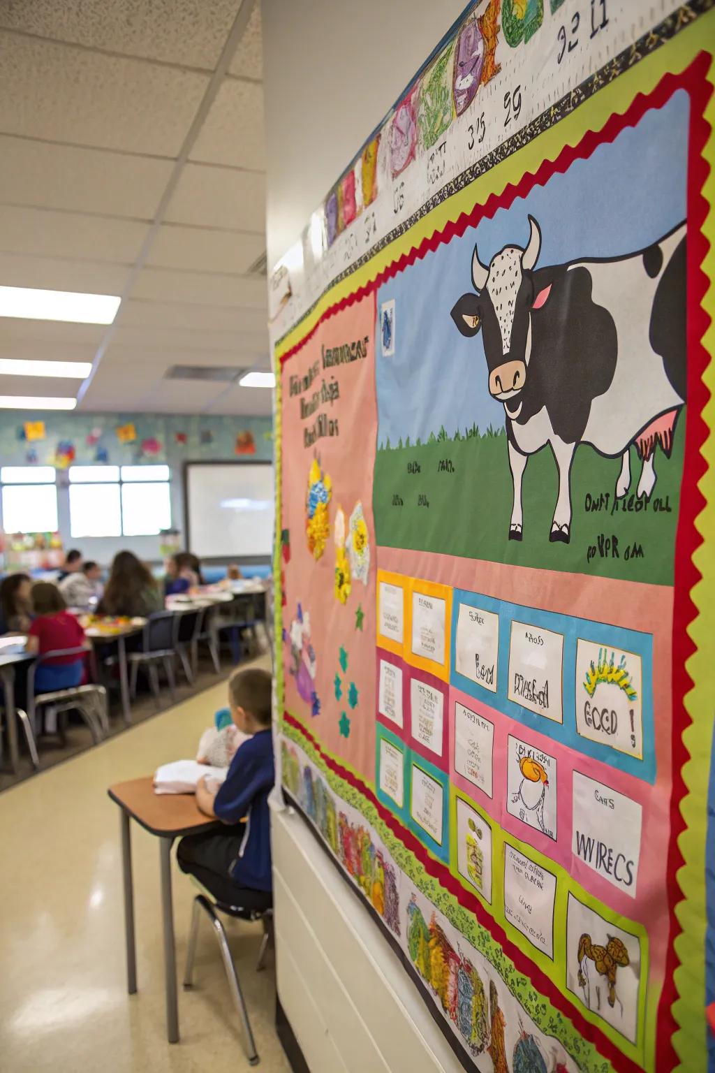 A 'Stepping into Stellar Learning' board that celebrates educational progress