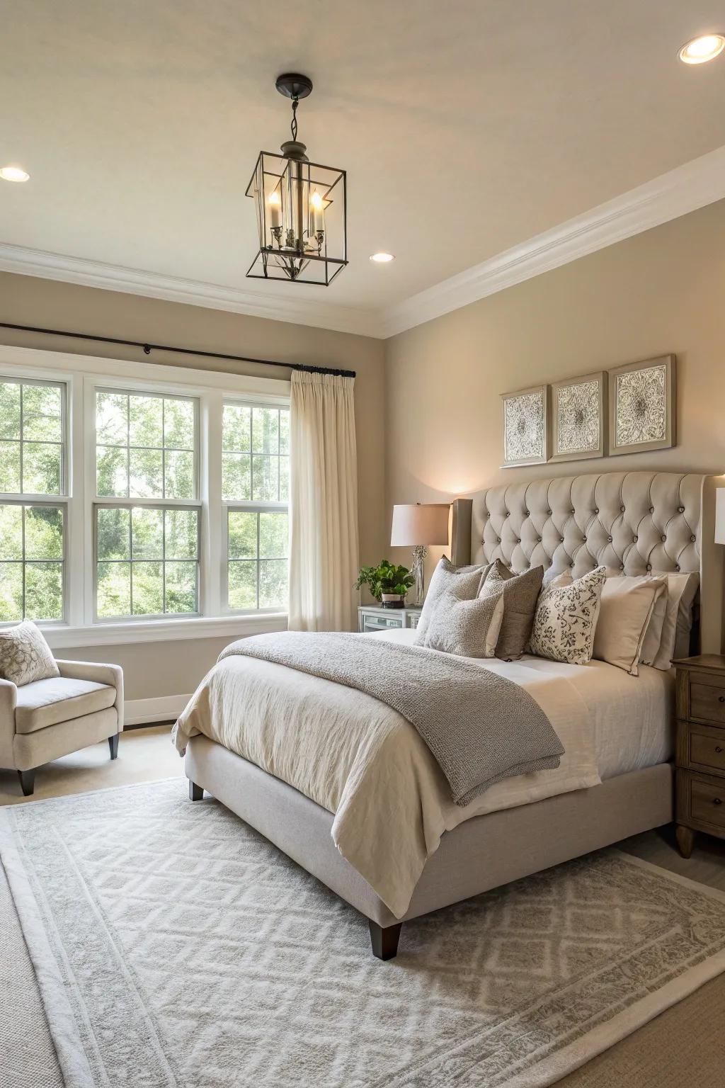 A neutral color palette creates a calming and elegant atmosphere.