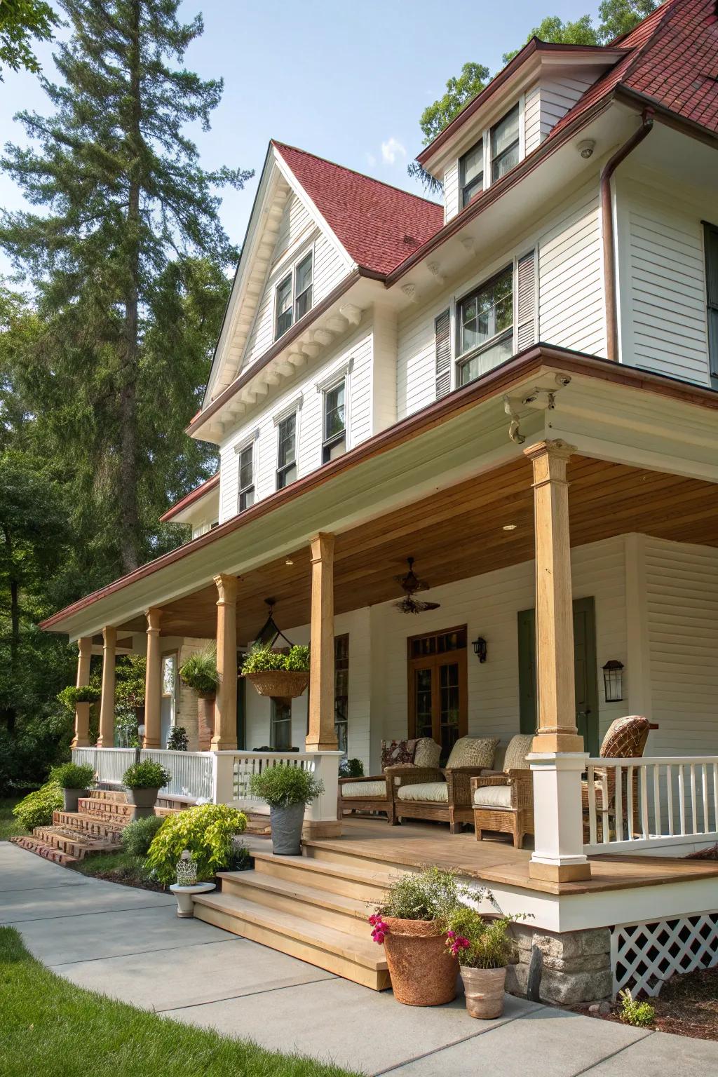 A classic residence featuring an expansive front porch designed for comfort and sophistication.