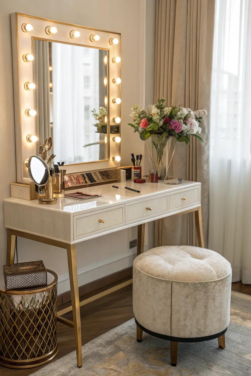 A dressing table is where beauty and convenience harmonize.