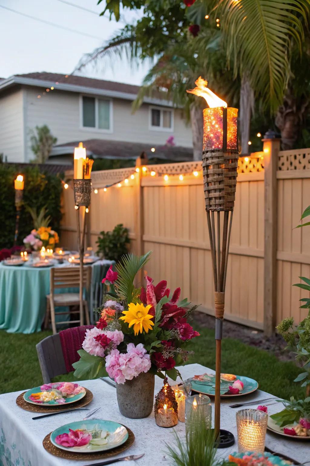 Create an island getaway with a Tropical Luau party.