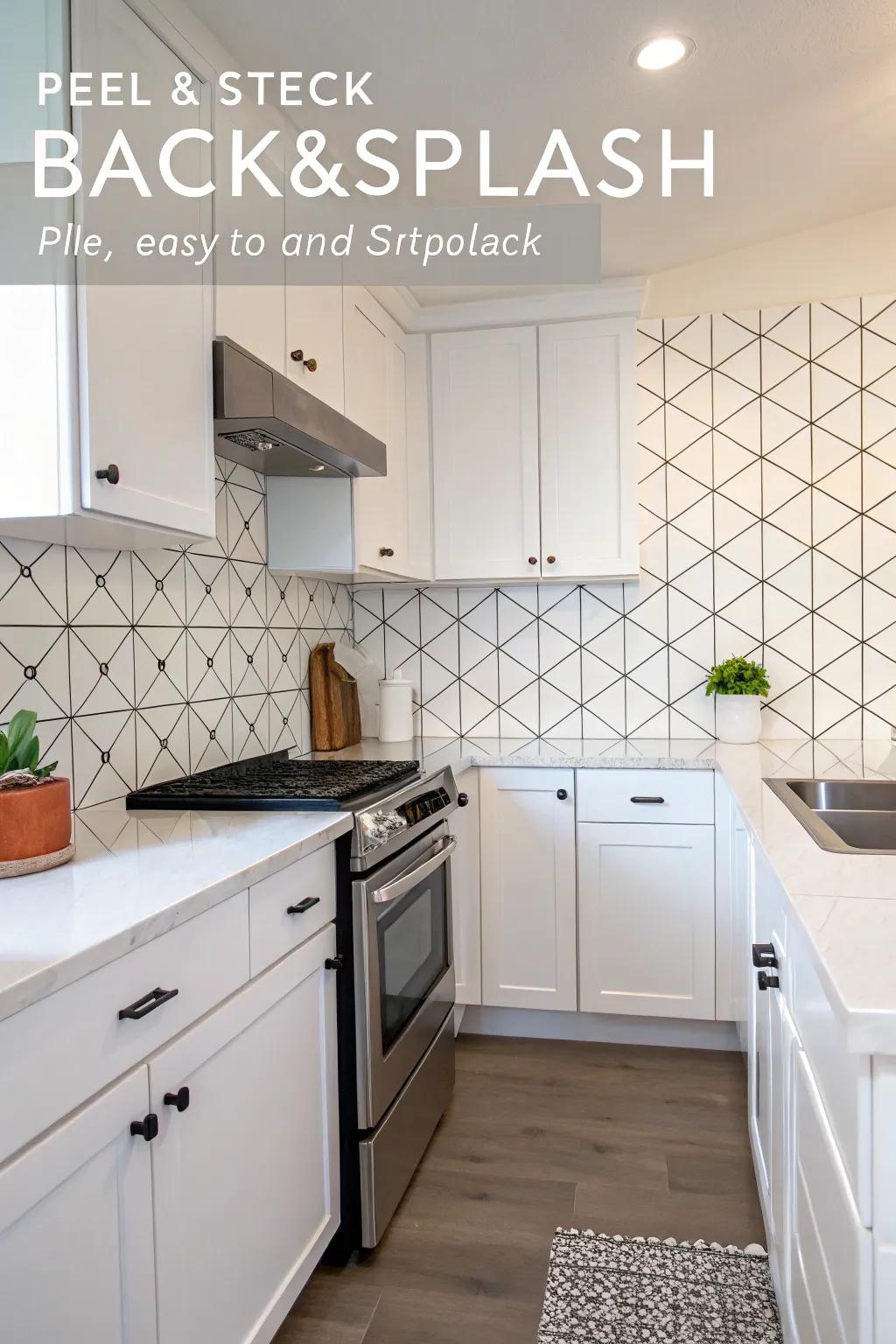 Peel-and-stick tiles offer a quick and stylish update for any kitchen.