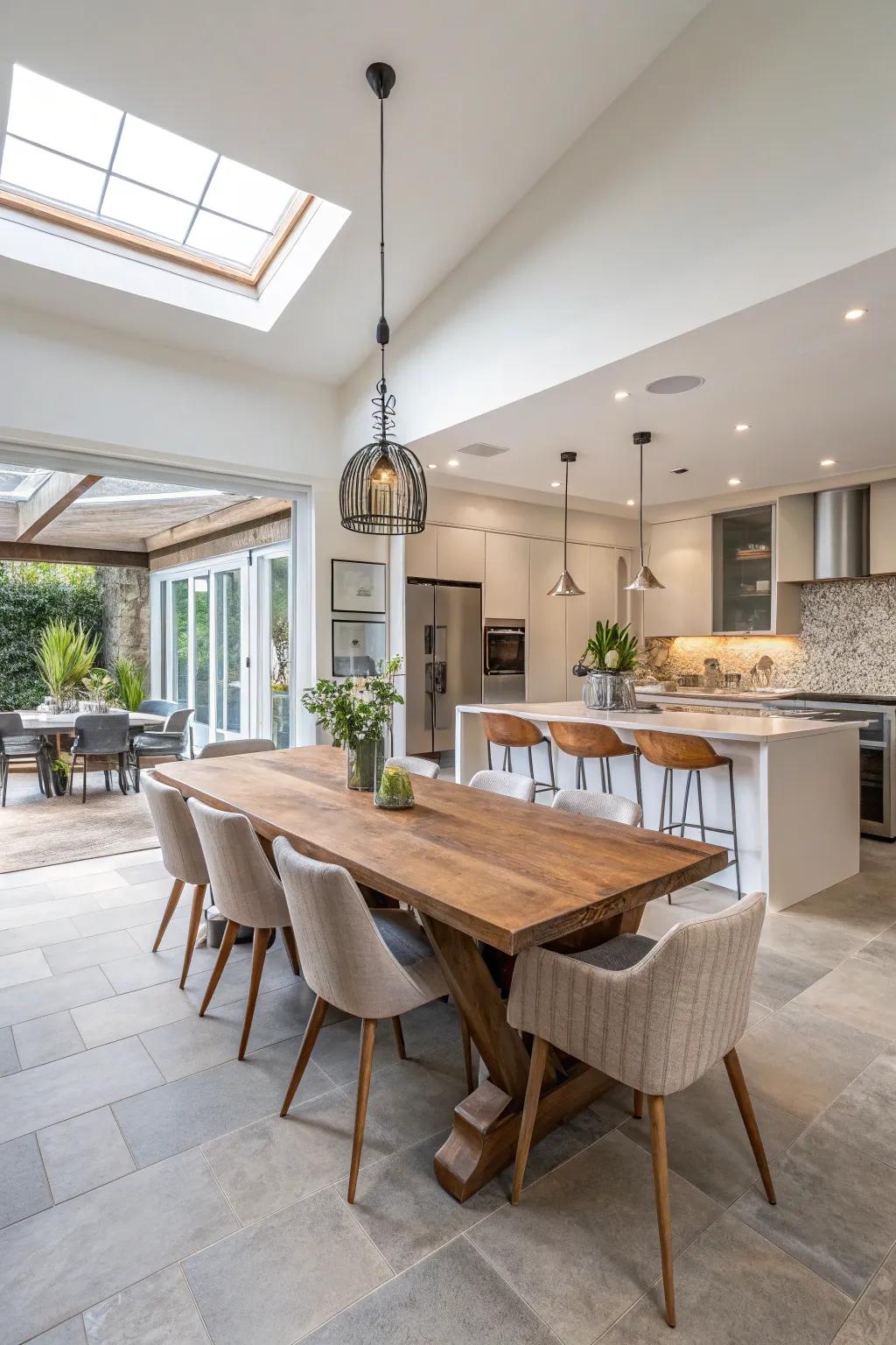 An open-concept kitchen dining room that invites conversation and connection.