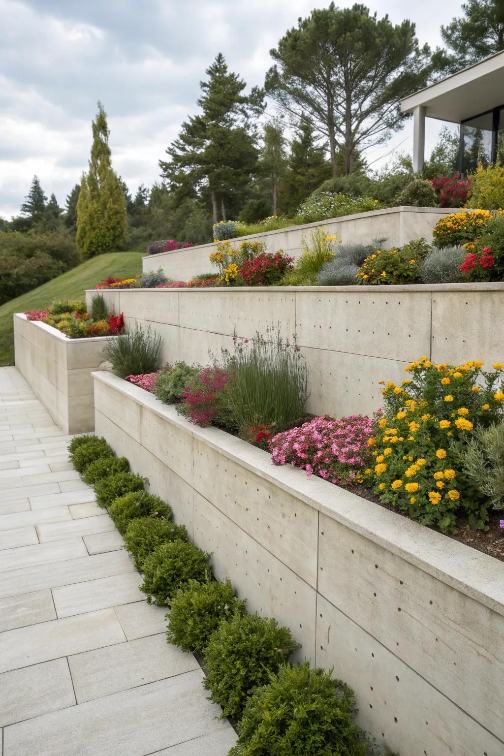 Simple rockface with pure lines, ideal for a modern garden.