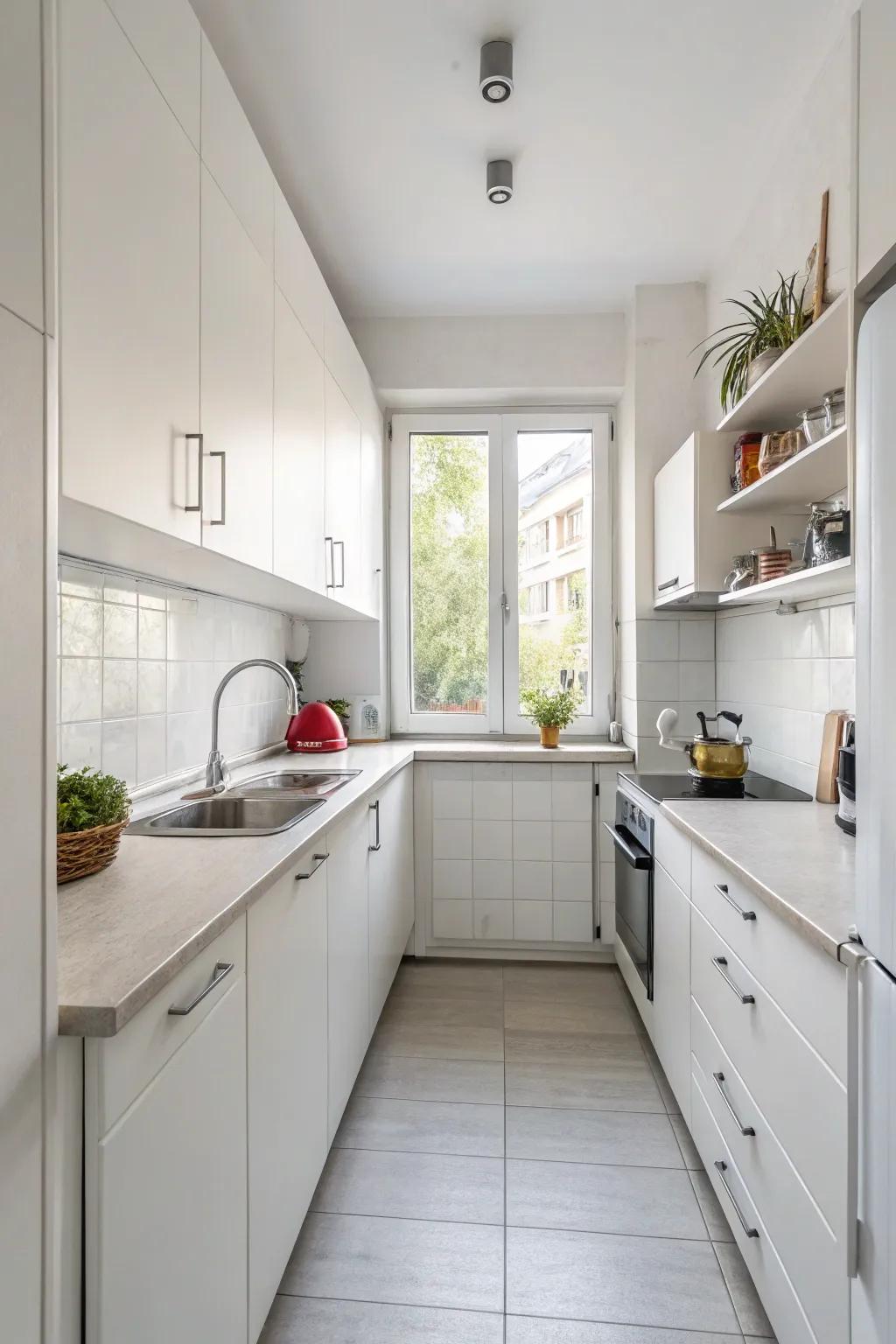 A minimalist kitchen design that emphasizes simplicity and functionality.