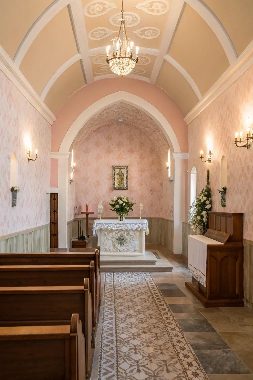 A tranquil selection of colors, featuring a striking statement wall, to ensure a memorable initial greeting.