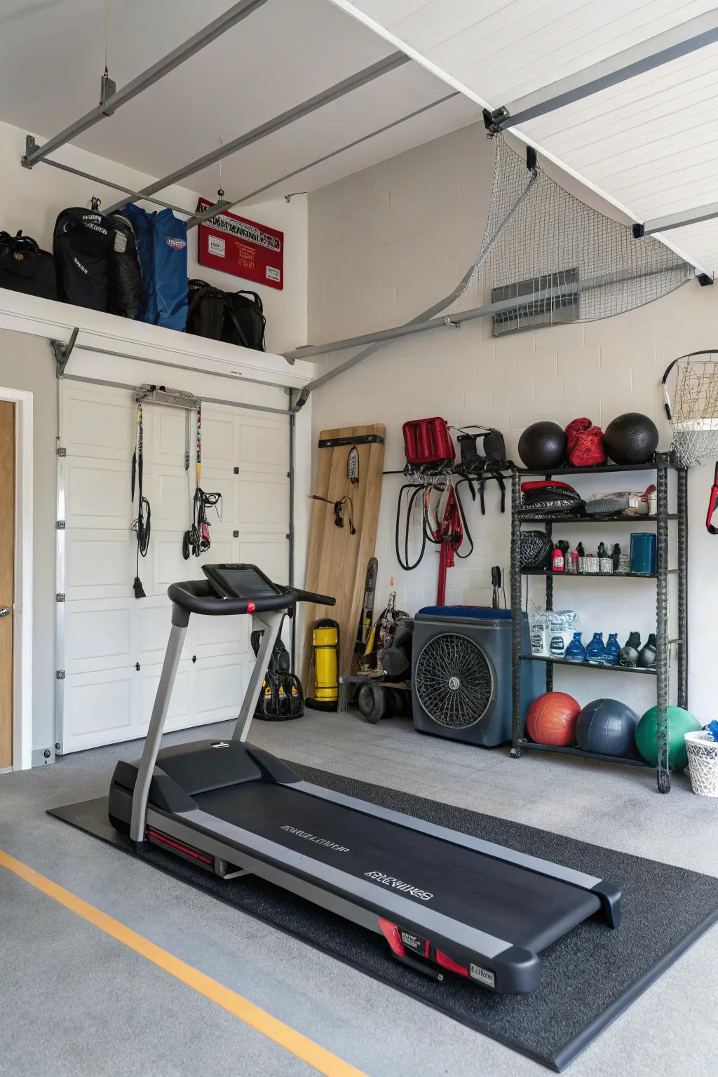 Maximize your garage space with strategic equipment placement.