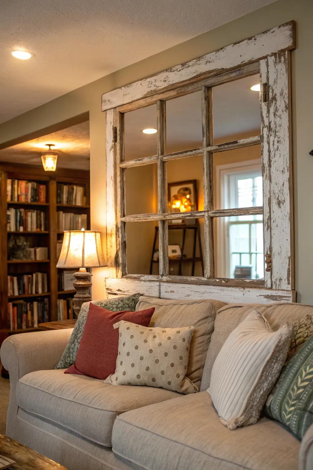 Classic window frames infuse any area with countryside charm.