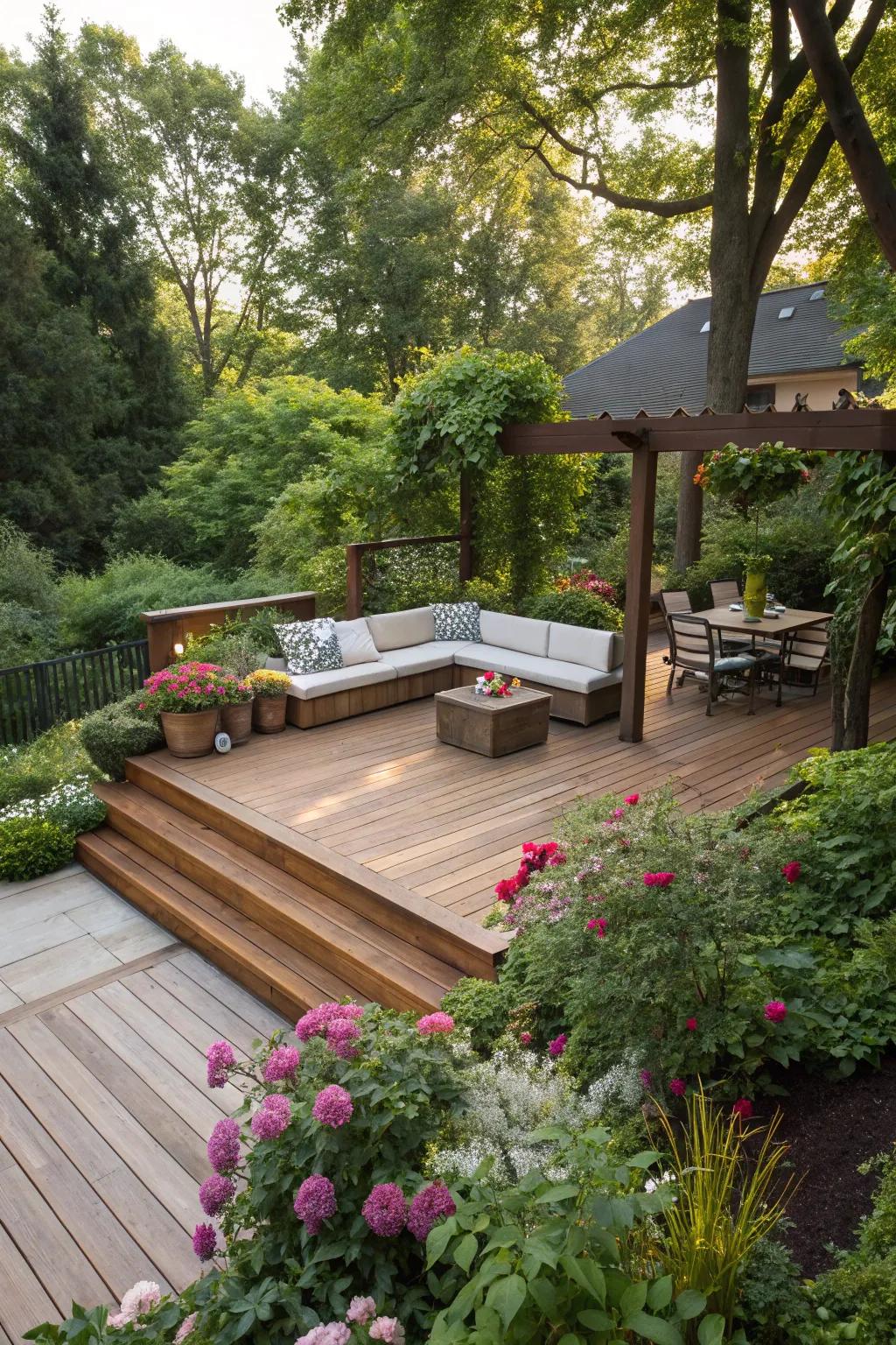 A chic sunken seating area for relaxation.