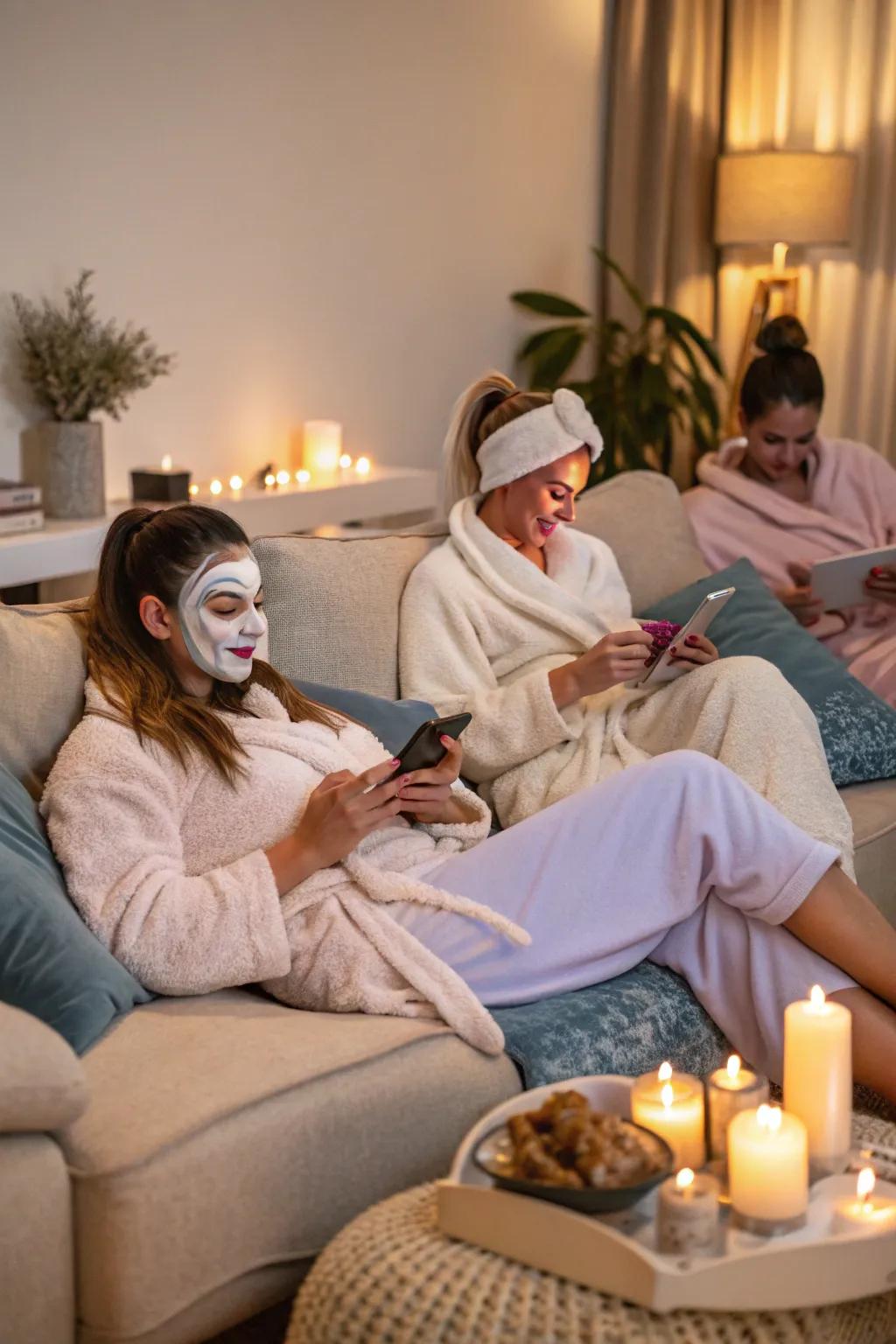 A spa day with friends combines relaxation with camaraderie.