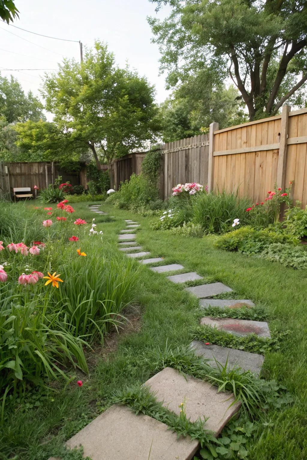 Footing stones make welcoming walkways through your easement.