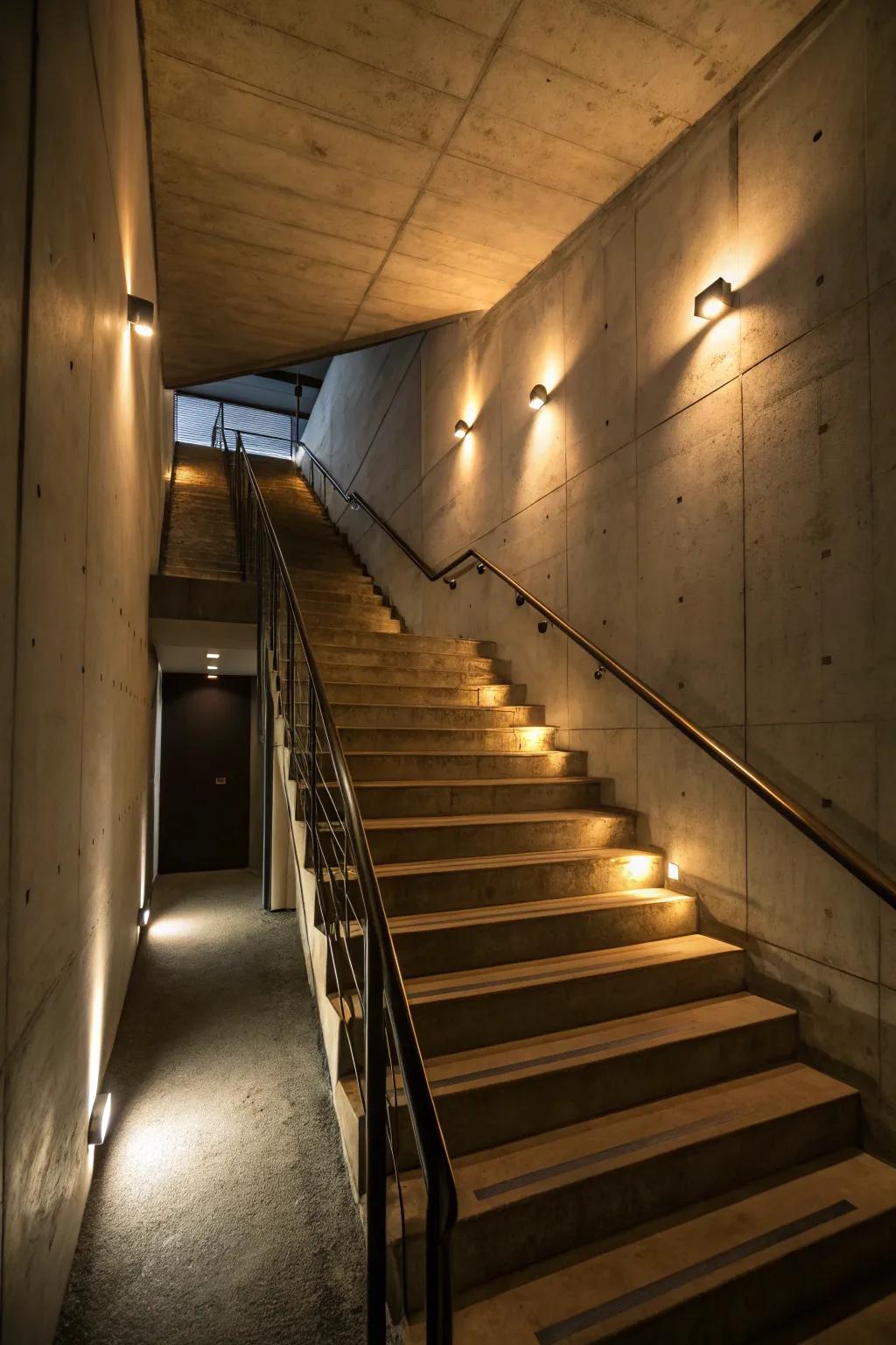 Guide your steps with railing lights.