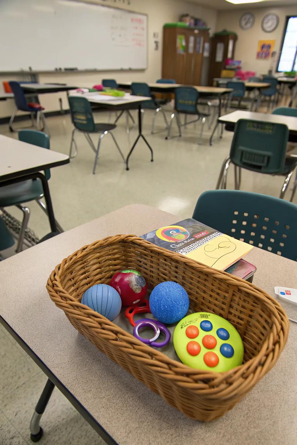 Sensory tools furnish tactile engagement for students.