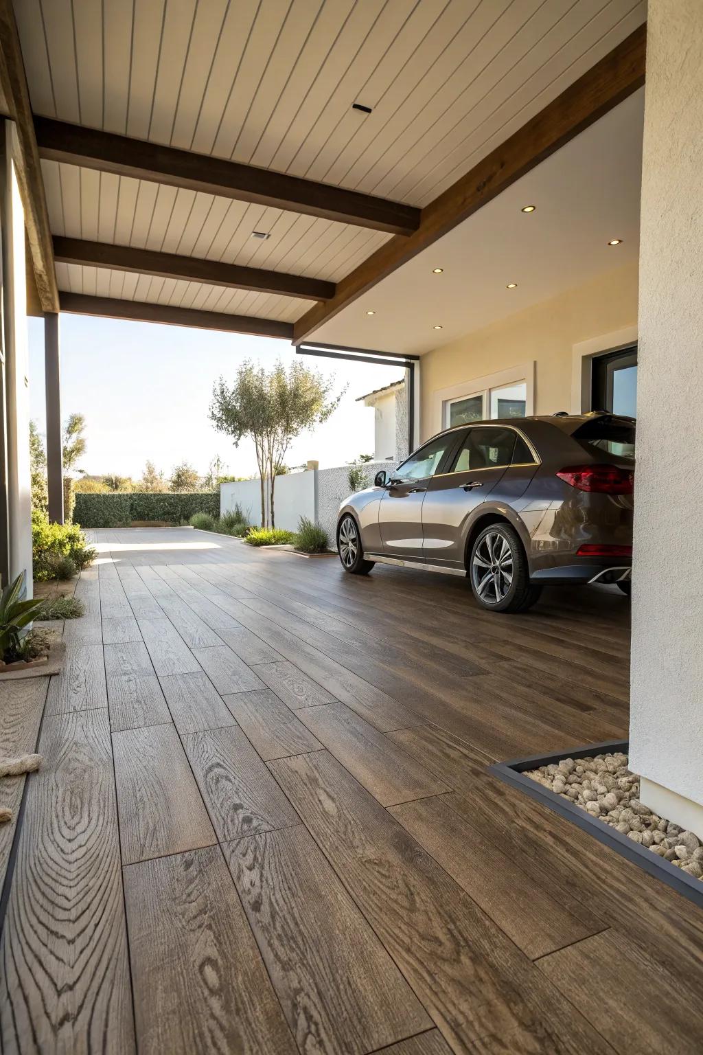 Vinyl flooring features versatility and easy care.