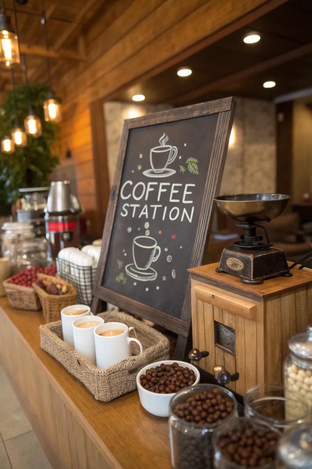 For a personal café touch, use a chalkboard menu.