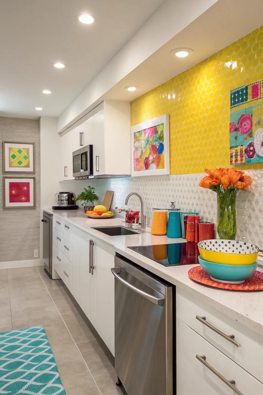 Unexpected pops of color add personality to your kitchen.