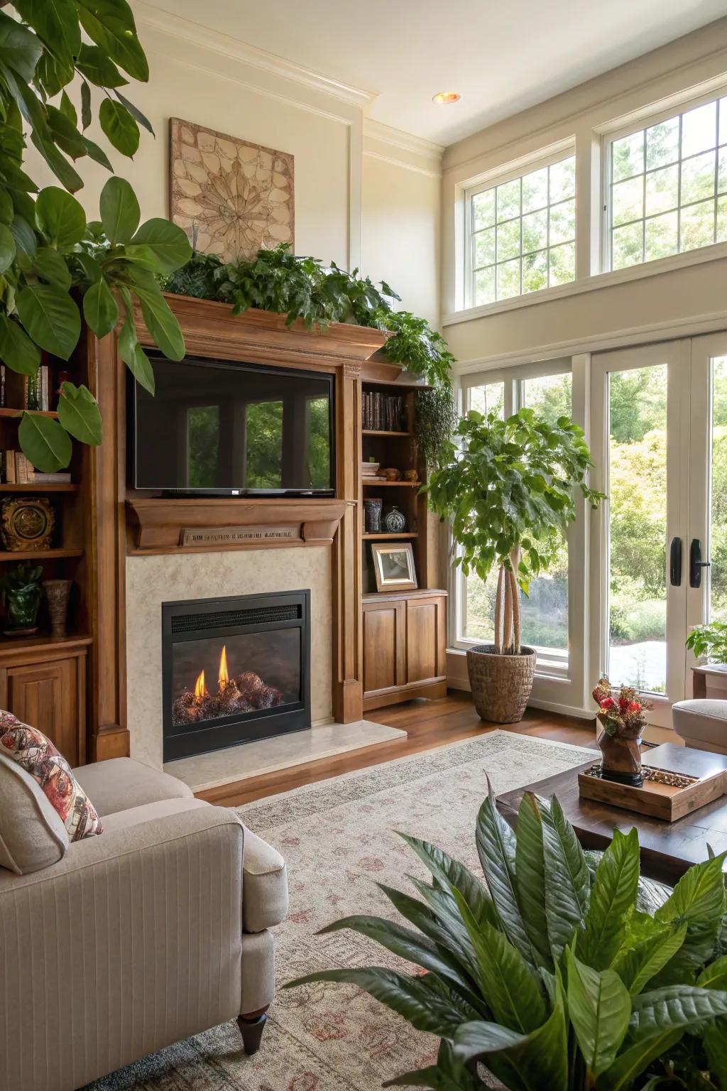 Nature’s imprint: The harmony of illumination and verdure.