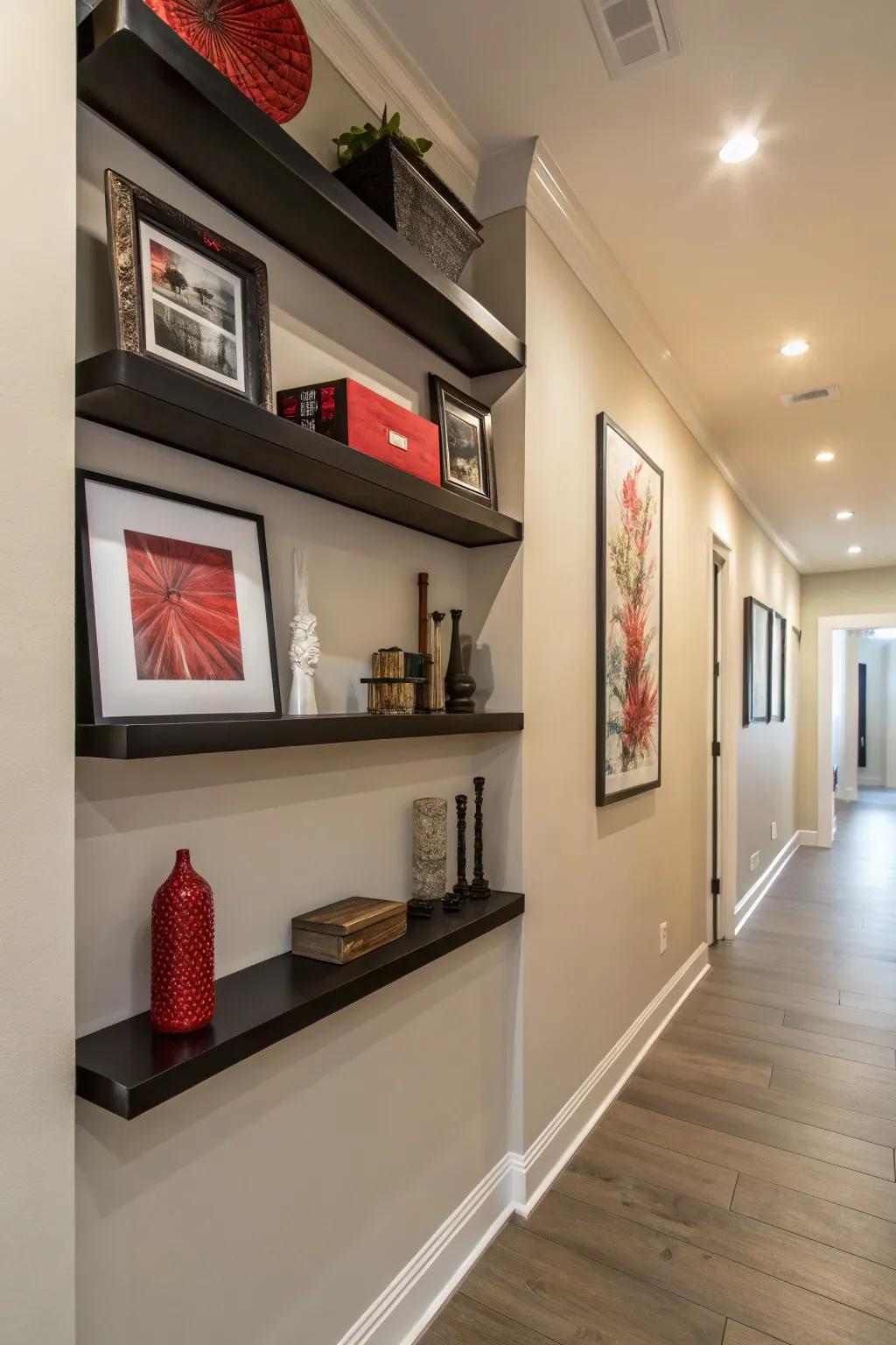 Create a striking hallway look with contrasting colors.