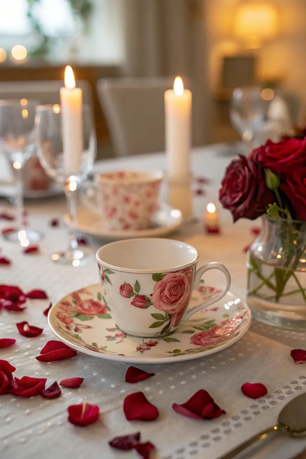 Elegant rose patterns that add a romantic touch.