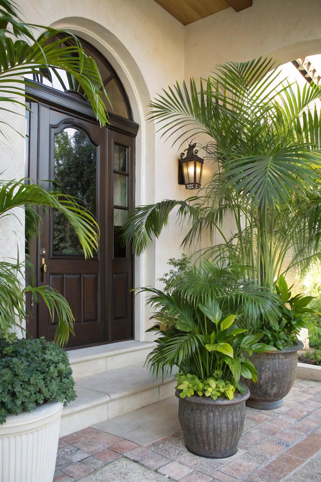 Bring vacation vibes with tropical plants.