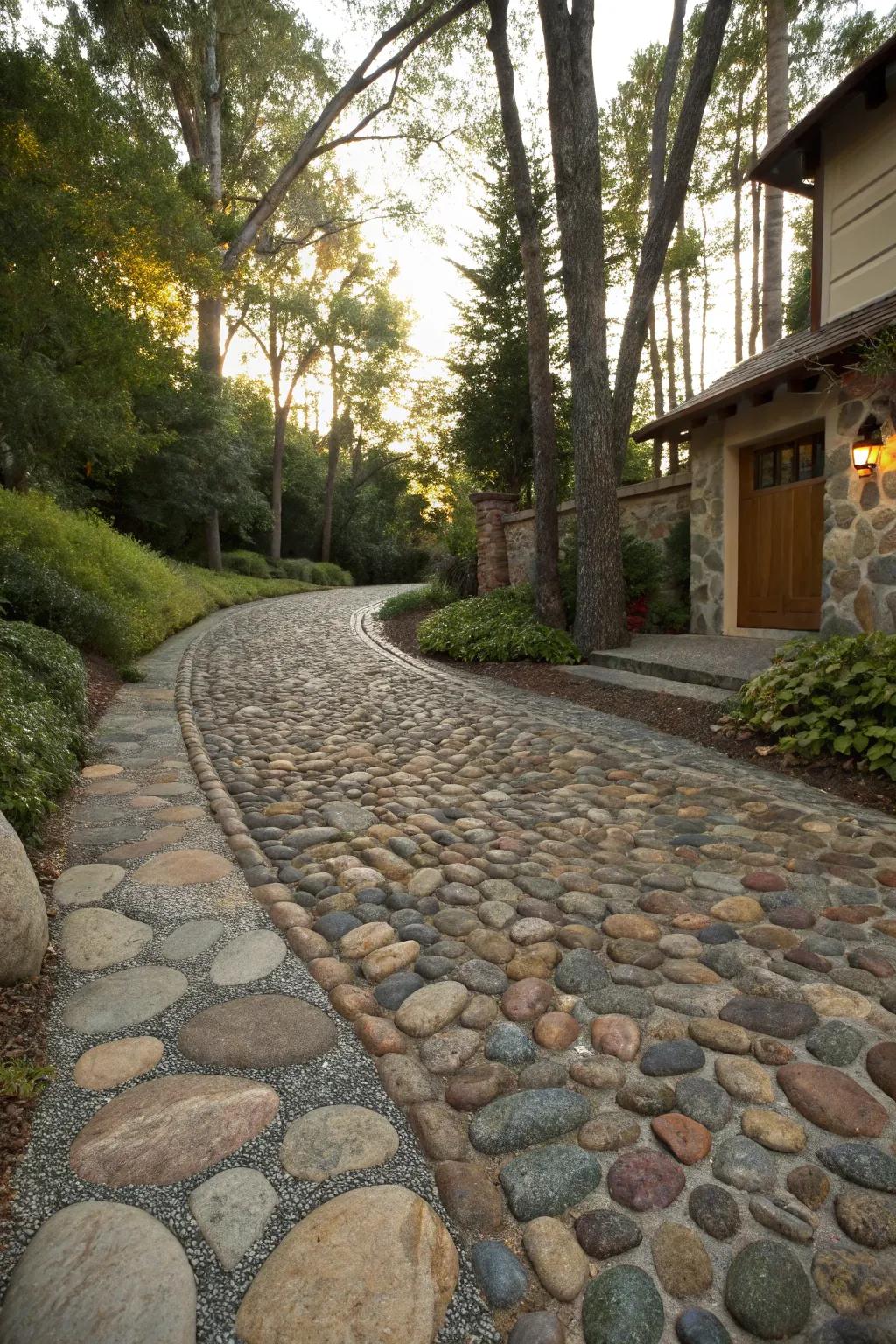 Natural stone adds rustic elegance and texture.