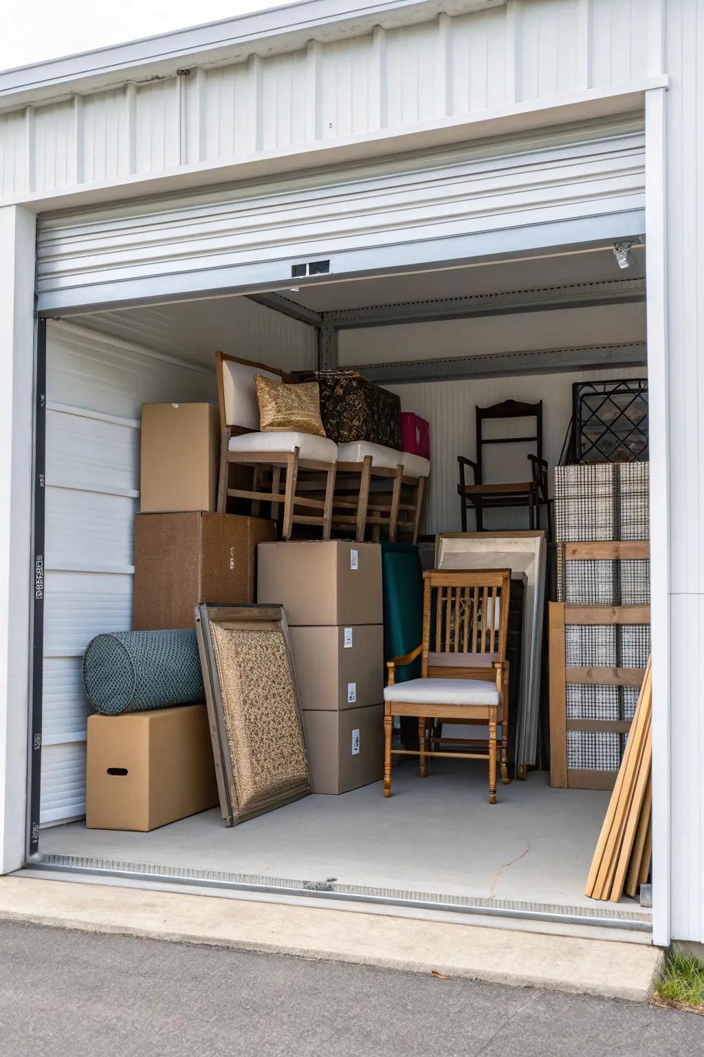 Smartly arranging furniture maximizes available storage space.