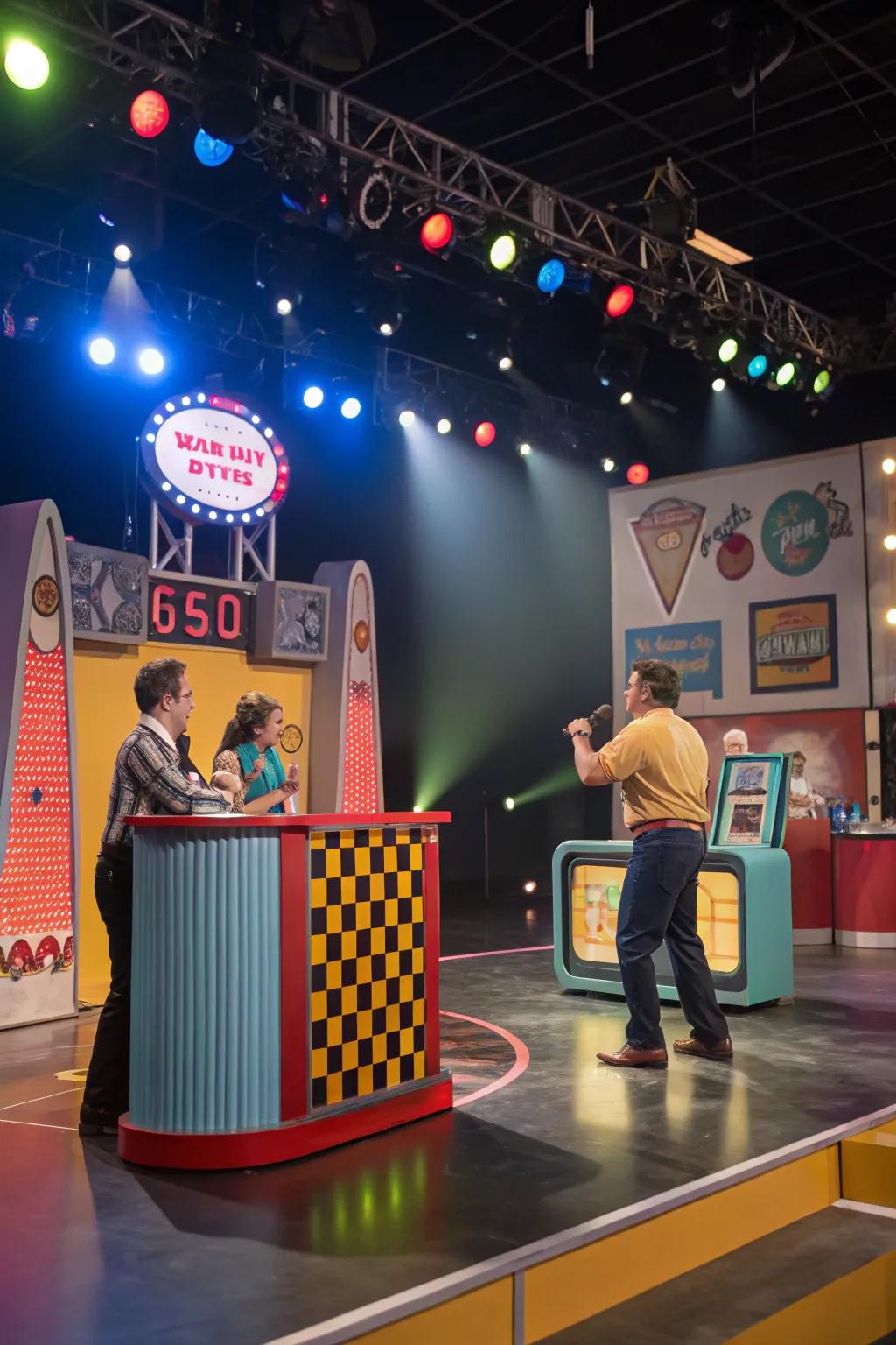 A retro gameshow setup offering fun and interaction.