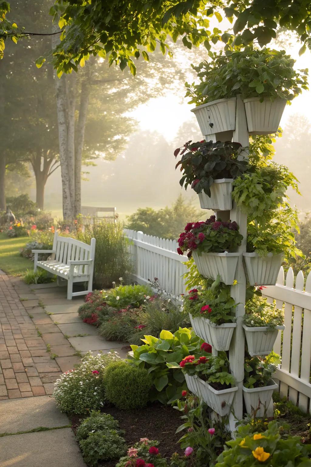 Vertical gardens add layers and interest to small spaces.