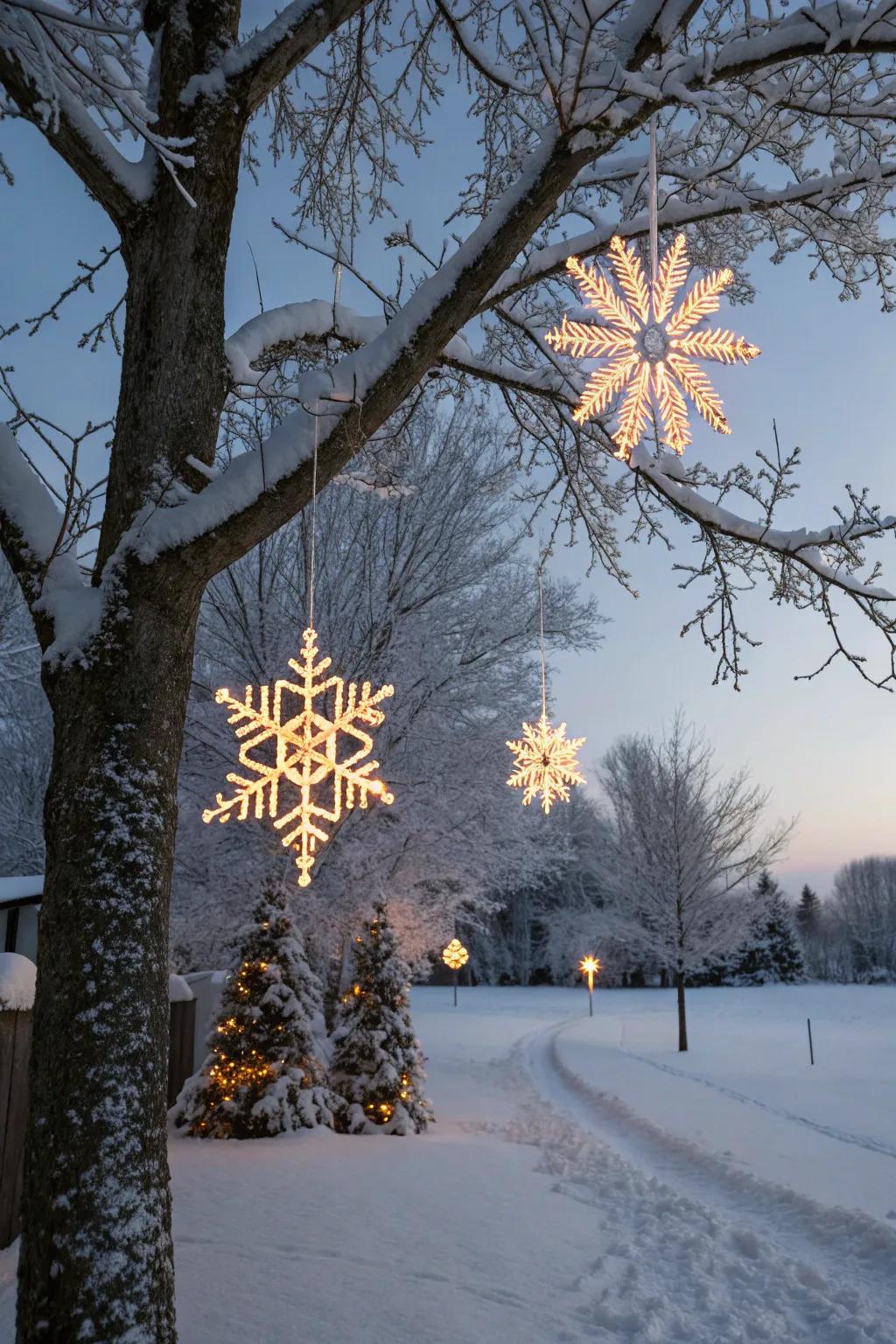 Twinkling snowflakes add a magical winter touch to your decor.