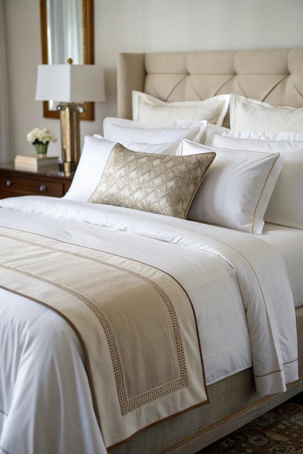 Luxurious bedding ensures a restful night's sleep.