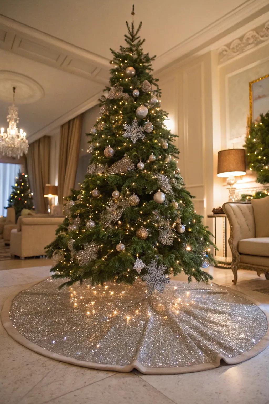 A sequin tree skirt adds sparkle and glamour to your festive decor.