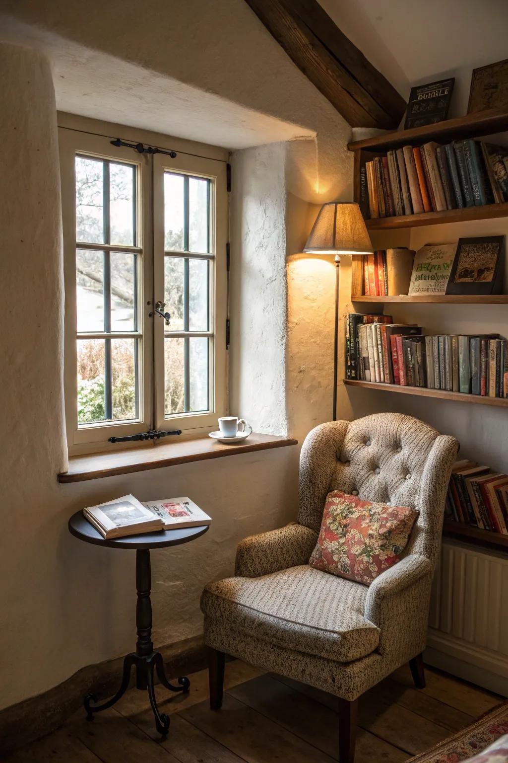 A book nook shelf combines function with charm.