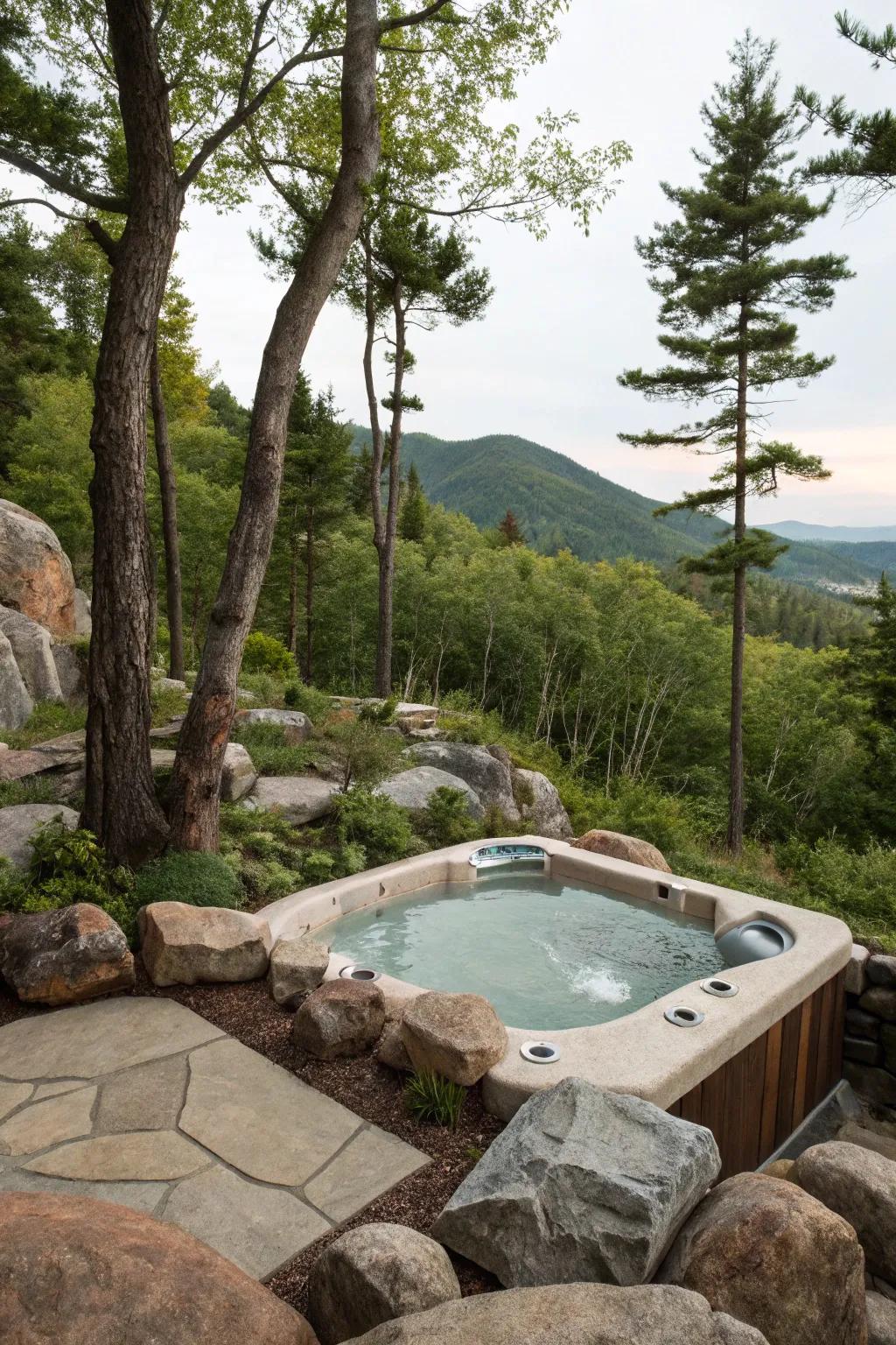 Seamless integration makes the hot tub a natural part of your landscape.