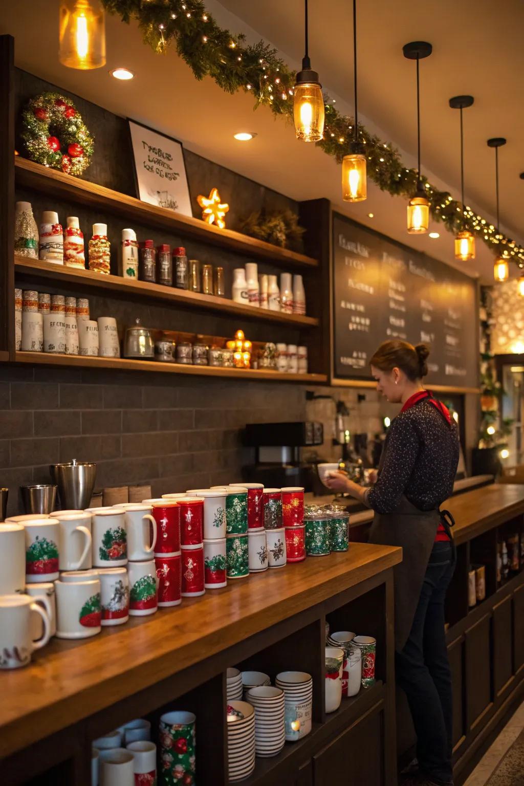 Seasonal decor keeps your coffee bar lively and inviting.