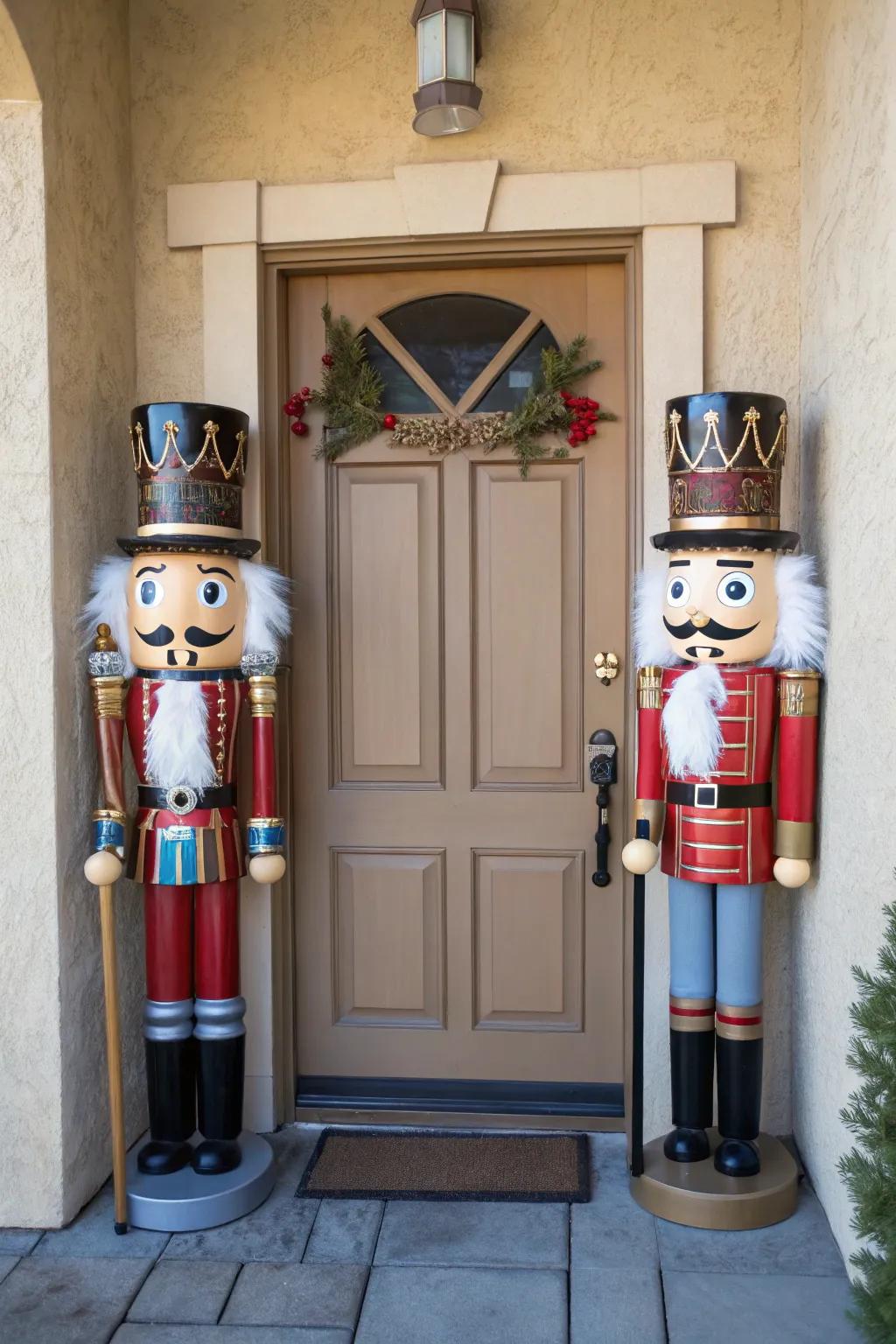 Nutcrackers with a twist craft a grand and humorous reception this Christmas.