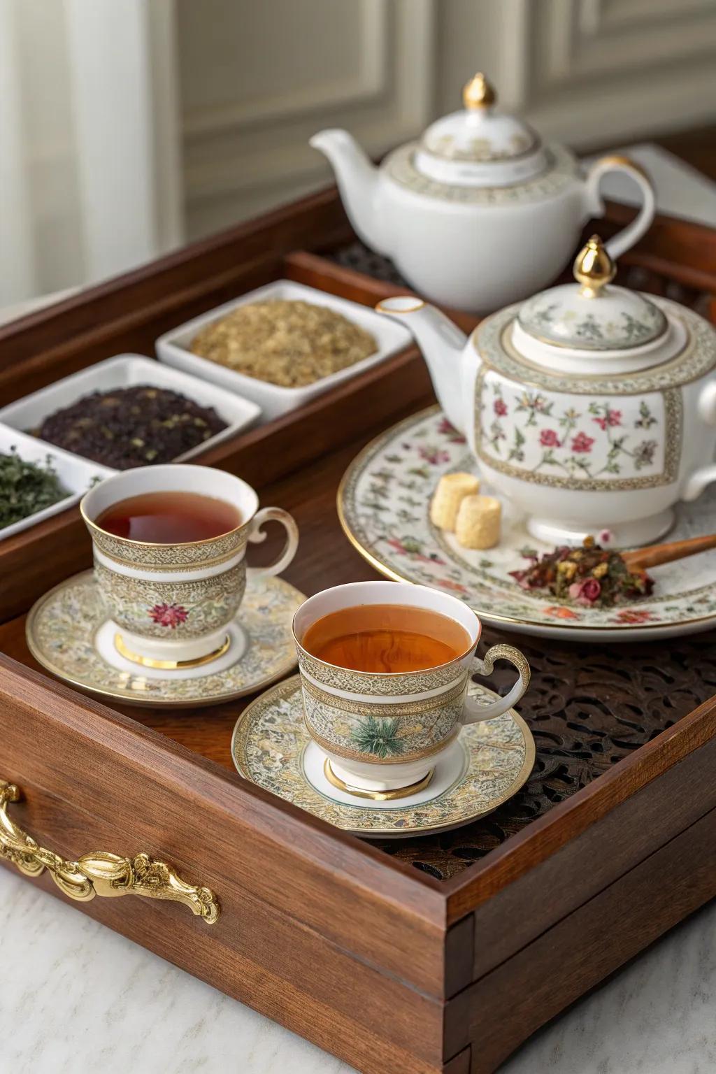 An artisanal tea set that promises a soothing experience.