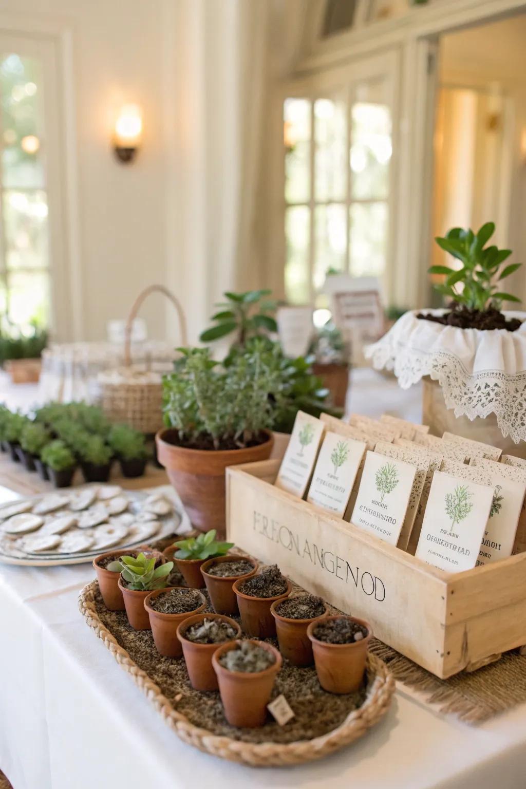 Eco-friendly party favors that guests will cherish.