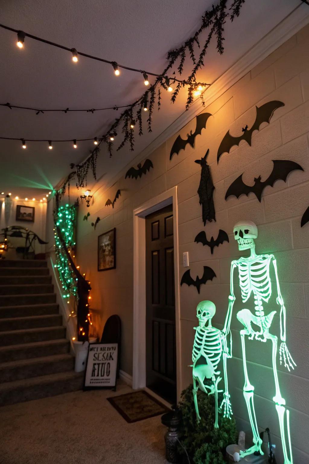 Surprise your guests with glow-in-the-dark decor.