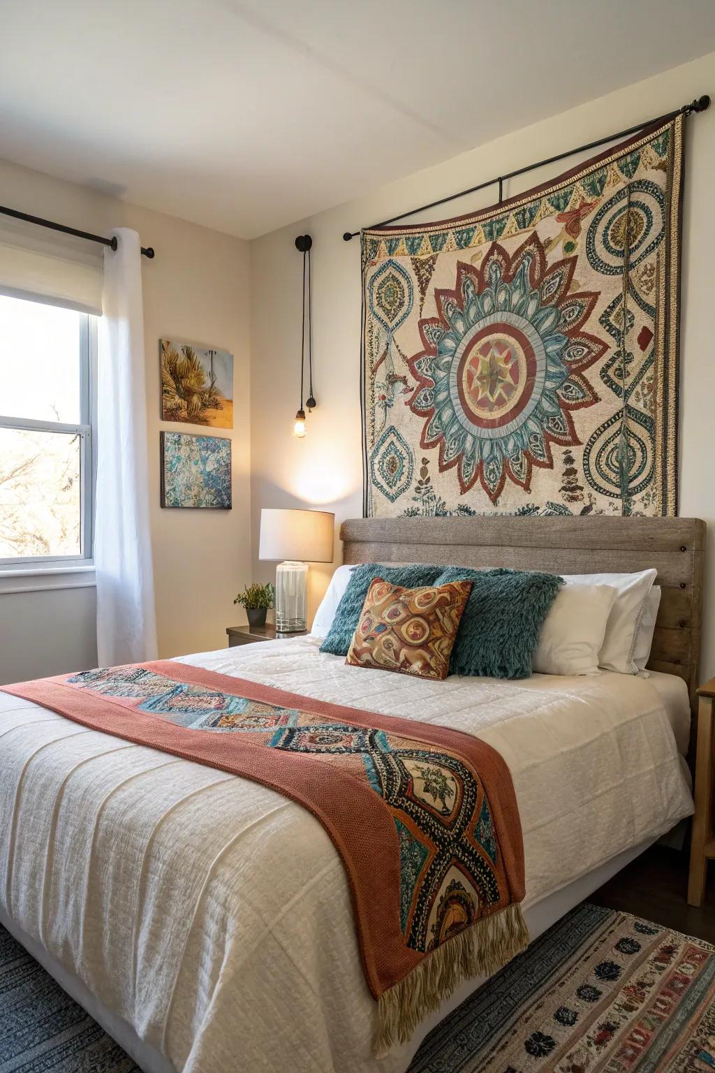 Enhance your bed area using imaginative headboard styling.