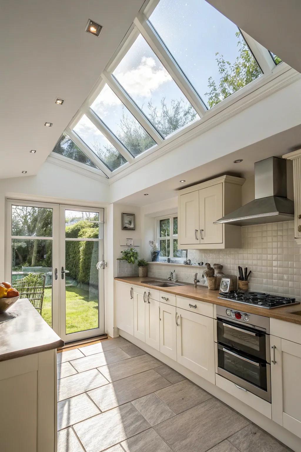 Skylights boost ventilation, letting fresh air enter.
