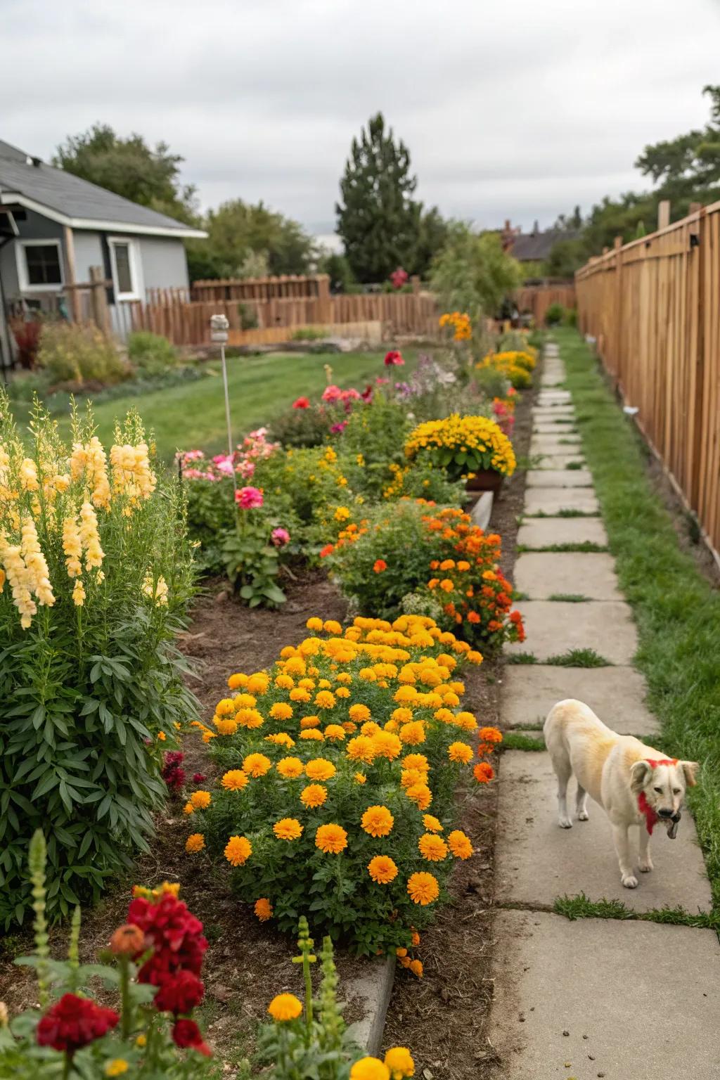 Vibrant, non-toxic plants that thrive in a pet-friendly garden.