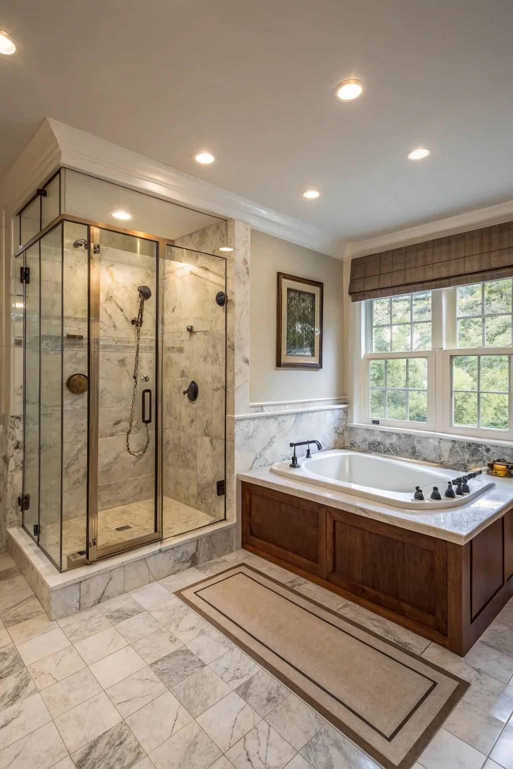 A vapor shower provides a spa-like experience in the comfort of your home.
