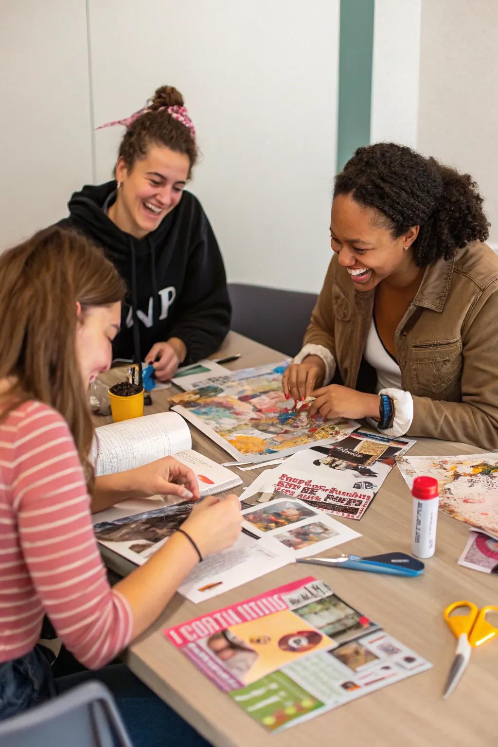 A creative New Year's perception board gathering intended to inspire and motivate.