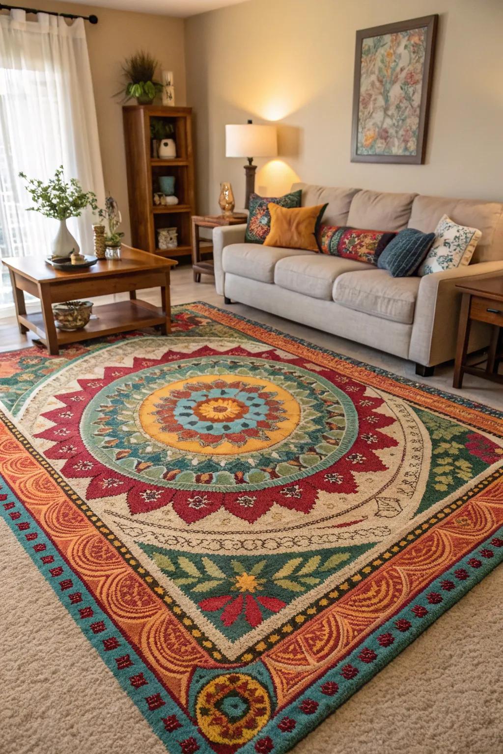 An impactful rug can revolutionize the entire ambiance of a room.