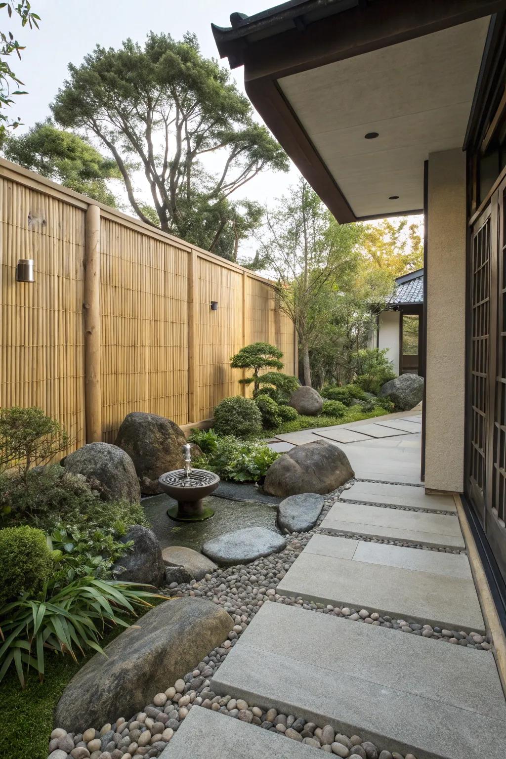 Bamboo screens offer sustainable privacy with a natural aesthetic.
