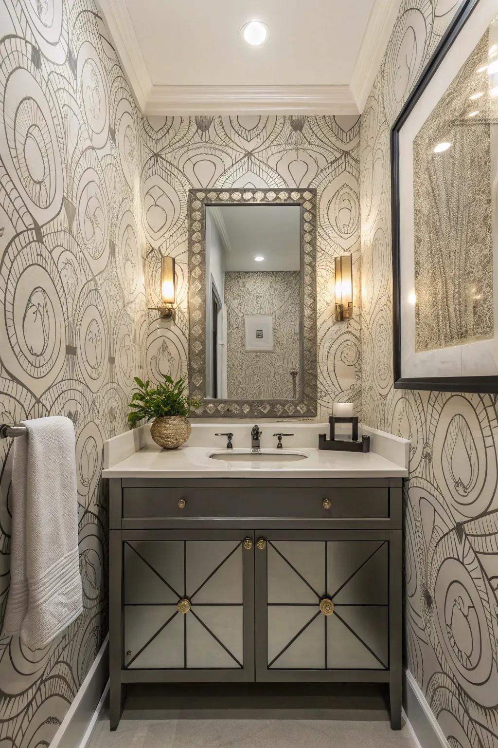 Dynamic linework introduces energy and fluidity into your washroom.